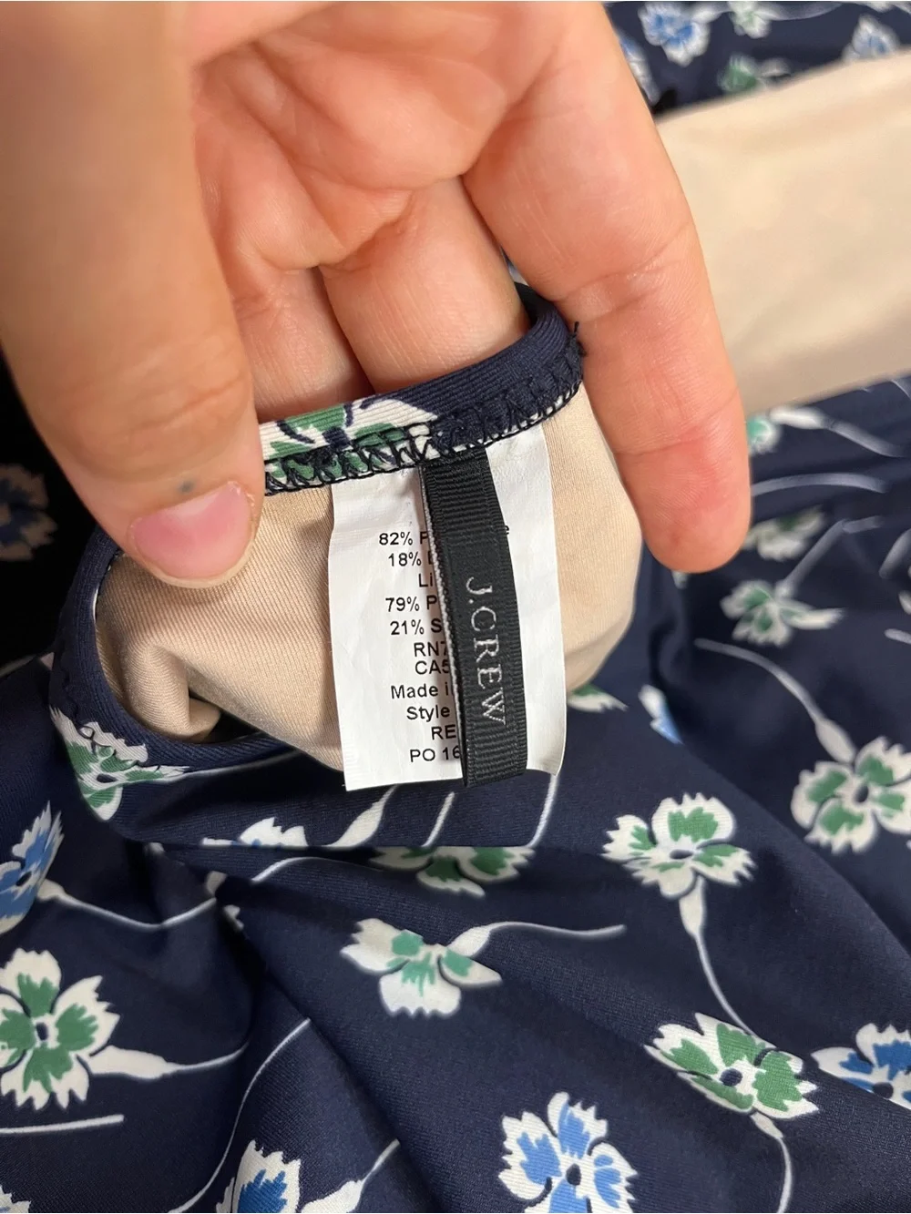 J.Crew Halter Bow One-Piece Swimsuit in Navy Daisy Print Size 12